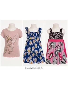Girls Clothing Bundle Size 7-8 8 Disney Tinkerbell ZAC Floral Dresses Lot
